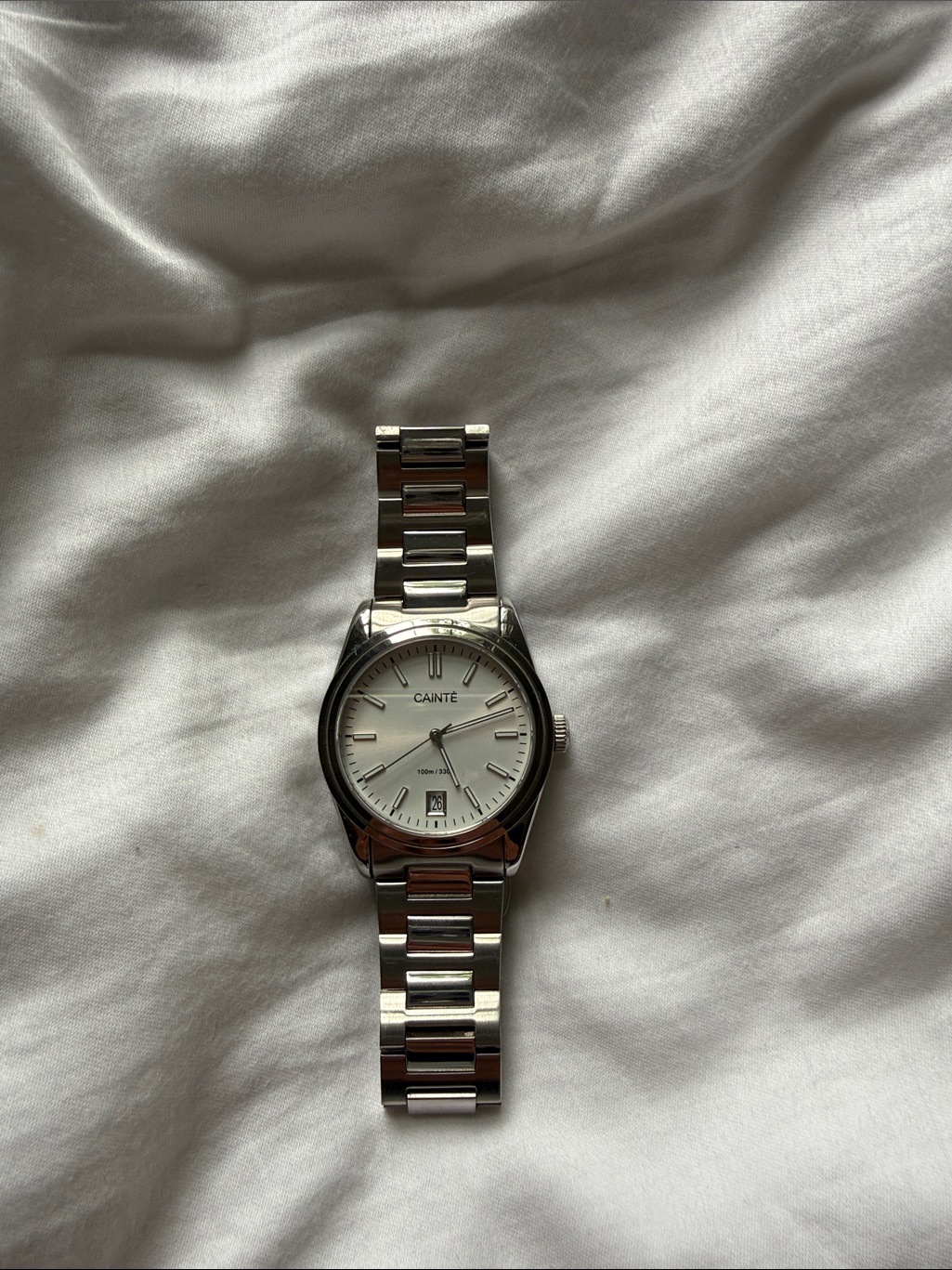 Cainte Stainless Steel Silver Bracelet Watch  White Dial 36mm